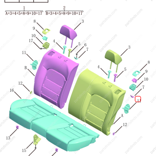 GEELY Seat lock buckle OEM 6086208000 / 1118000572 FOR  Binrui