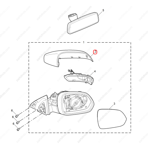 MG Rearview mirror cover OEM 10366613SPRP FOR  MG ZS