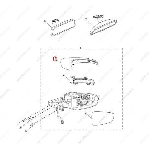 MG Rearview mirror cover OEM 10393194SPRP FOR  MG6