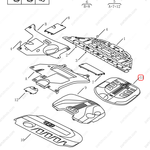 GEELY Engine upper trim panel OEM 5030002000 / 1068030165 FOR  Emgrand GT