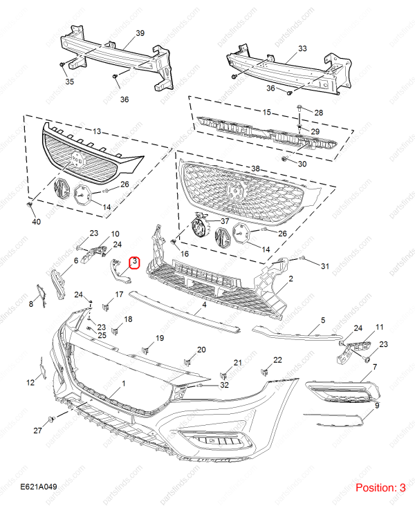 MG Bumper Trim OEM 10381078SPRP FOR MG6