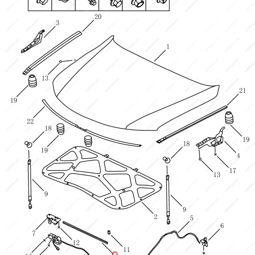 GEELY Hood rubber strip OEM 5032006400 / 1018026555 FOR  Emgrand X7 Sport