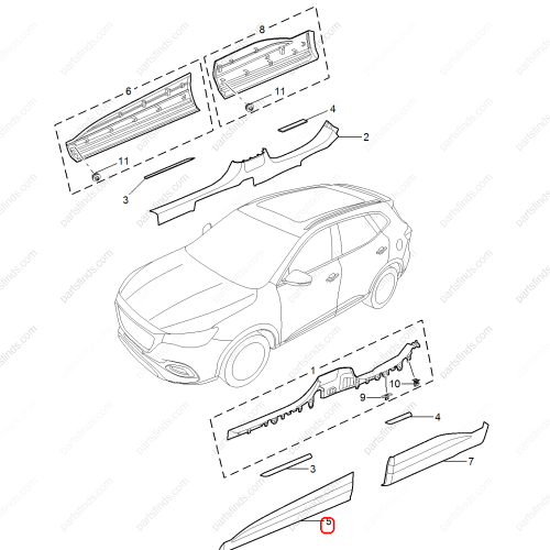 MG Door Strip OEM 11032609 FOR  MG HS