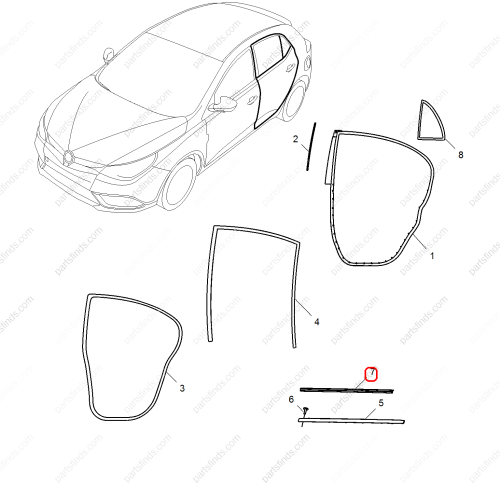 MG Door glass pressure strip OEM 30030666 FOR  MG5