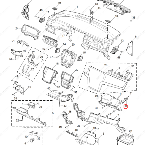 MG Glove compartment buffer OEM 30002130 FOR  MG550 MG6