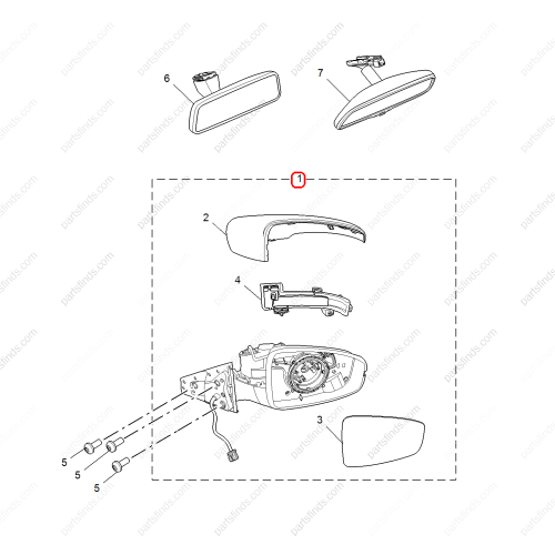 MG Reverse mirror assembly OEM 10428253SPRP FOR  MG6