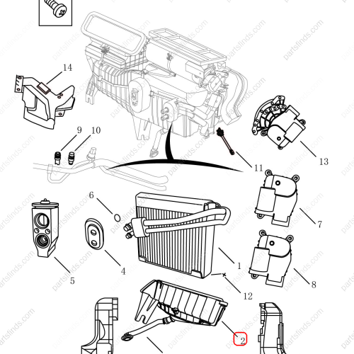 GEELY Evaporator housing OEM 8020002900 / 1016016465 FOR  Emgrand X7 Sport