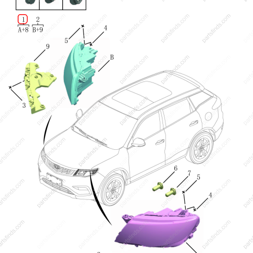 GEELY Headlight OEM 7051003500 / 1017029088 FOR  Emgrand X7 Sport