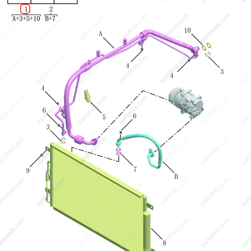 GEELY A/C Refrigerant Suction Hose OEM 8010091800 / 8891549726 FOR  Emgrand