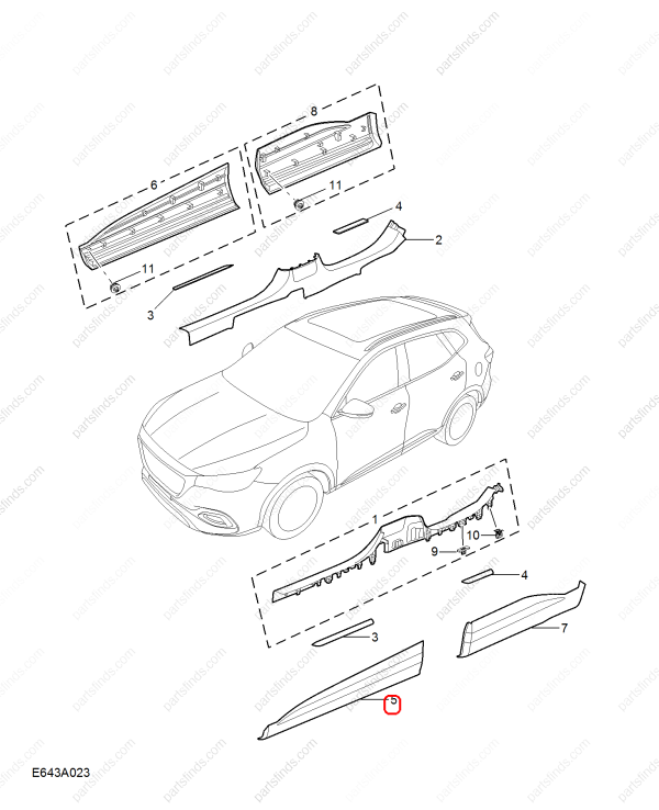 MG Door Strip OEM 10423724 FOR  MG HS