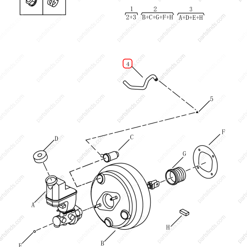 GEELY Brake vacuum hose OEM 4056005100 / 1014025147 FOR  Emgrand X7 Sport