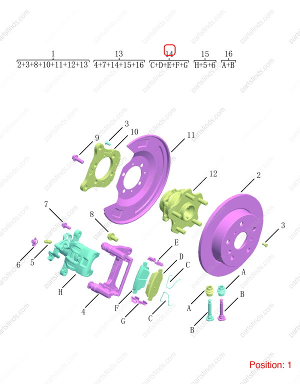 GEELY Brake assembly OEM 4050044500 / 1114000125 FOR Binrui