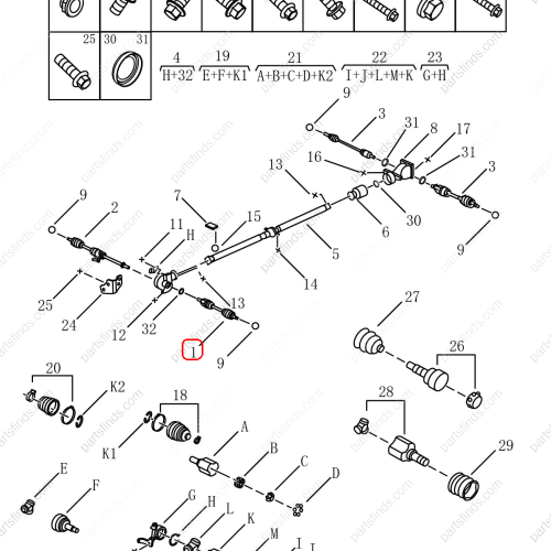 GEELY Axle Shaft OEM 4082006100 / 1014024856 FOR  Emgrand X7 Sport