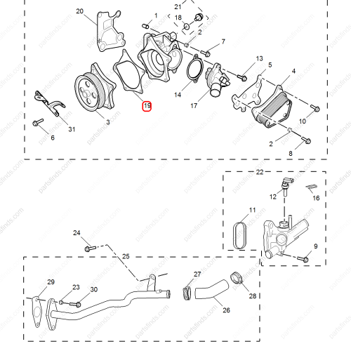 MG Water pump gasket OEM 11282795 FOR  MG ZS MG6 MG HS RX5