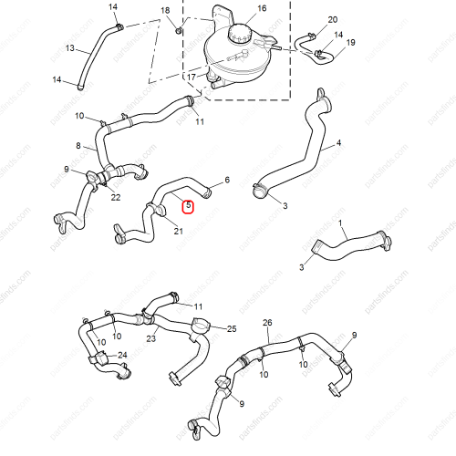 MG Coolant Inlet Hose OEM 10511841 FOR  MG HS