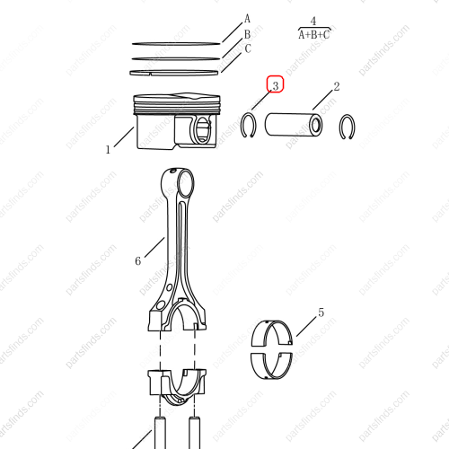 GEELY Piston circlip OEM 1044005600 / 1016050337 FOR  Emgrand GT