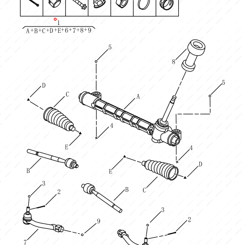 GEELY Steering gear OEM 4036004200 / 1014024825 FOR  Emgrand X7 Sport