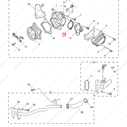 MG Thermostat gasket OEM 12649163 FOR  MG ZS MG6 MG5 MG HS MG GT RX5