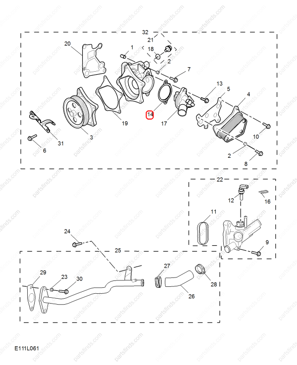 MG Thermostat gasket OEM 12649163 FOR MG ZS MG6 MG5 MG HS MG GT RX5