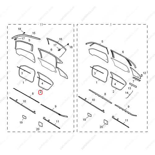 MG Door frame weatherstrip OEM 30000288 FOR  MG550 MG6