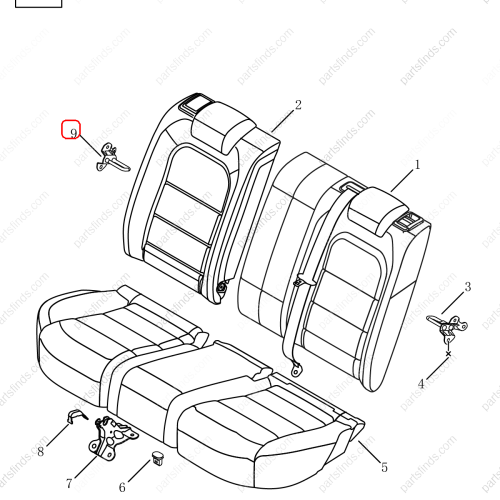 GEELY Seat lock buckle OEM 6086166000 / 6600006523 FOR  Coolray