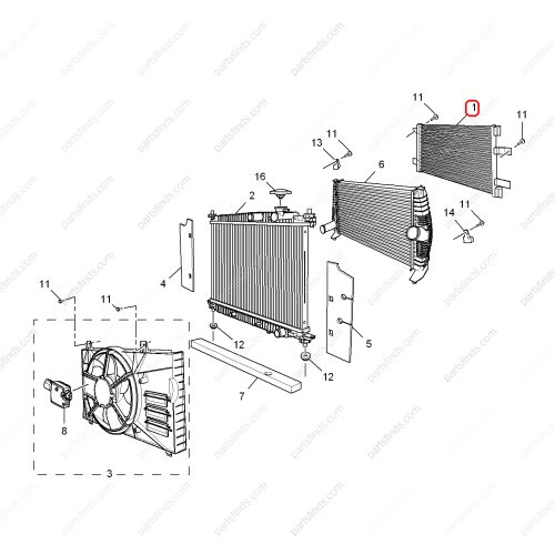 MG Condenser OEM 30037243 FOR  MG350 MG5