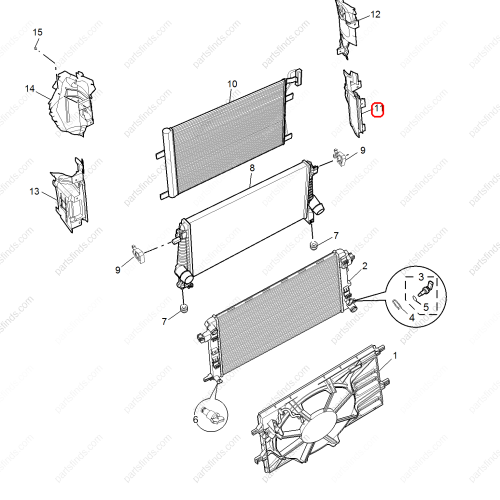 MG Radiator Air Duct OEM 15555514 FOR  MG GT