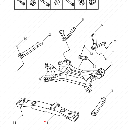 GEELY Engine lower crossbeam OEM 4010001900 / 1014024807 FOR  Emgrand X7 Sport