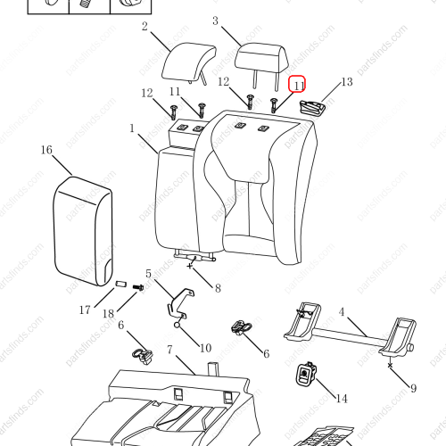 GEELY Seat headrest guide sleeve OEM 6077012500742 / 106803025901742 FOR  Emgrand GT