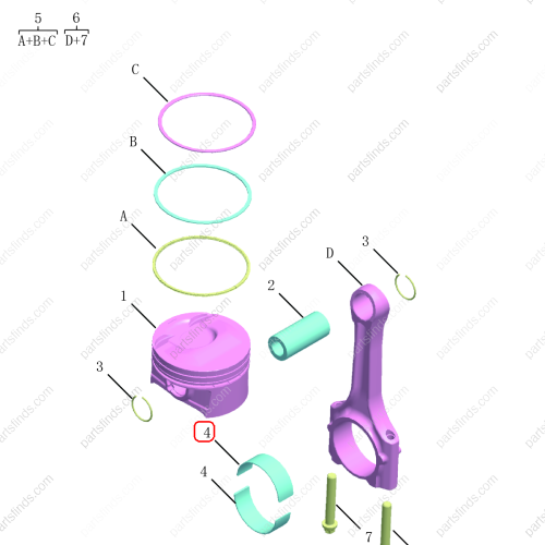 GEELY Connecting Rod Bearing OEM 1044010200 / 101605381501 FOR  OKAVANGO Emgrand X7 Sport