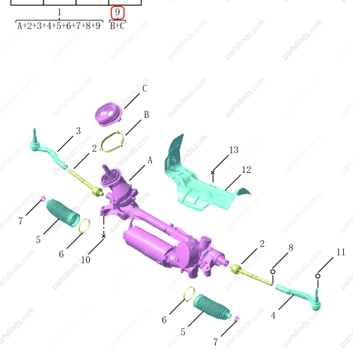 GEELY Steering gear OEM 4036037000 / 8889689179 FOR  Tugella