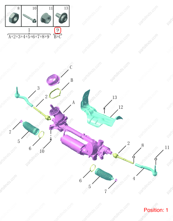 GEELY Steering gear OEM 4036037000 / 8889689179 FOR Tugella