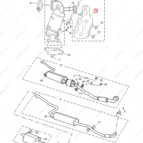 MG Three-way catalytic converter heat shield OEM 10364246 FOR  MG ZS