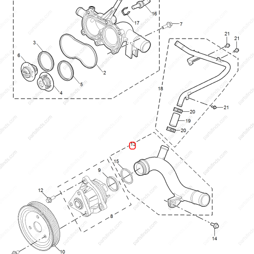 MG Water pump hose OEM 10253669 FOR  MG ZS MG5 MG GT