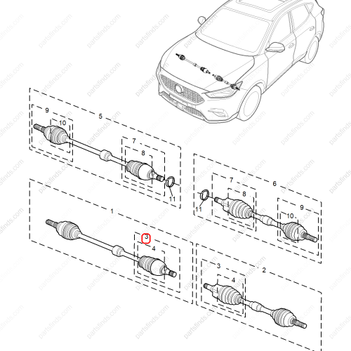 MG Half shaft CV joint OEM 10766843 FOR  MG ZS