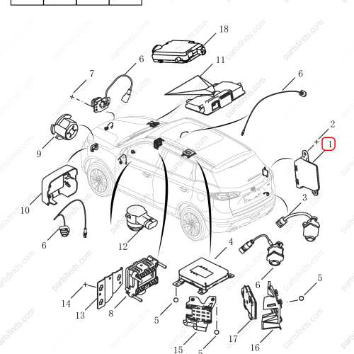 GEELY Reverse radar control unit OEM 7088037500 / 6600005055 FOR  Tugella