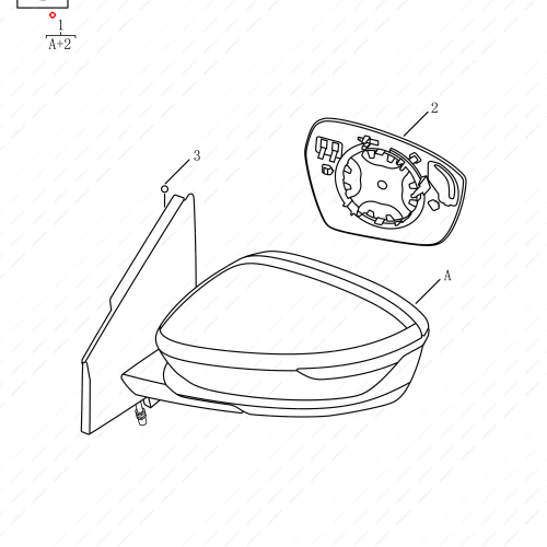 GEELY Reverse mirror assembly OEM 6017049100 / 6600127486 FOR  Coolray