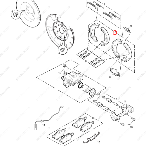 MG Handbrake shoe OEM 10025931 FOR  MG550 MG6 MG750