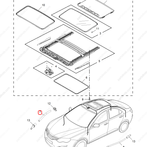 MG Sunroof drain pipe OEM 10004633 FOR  MG550 MG6