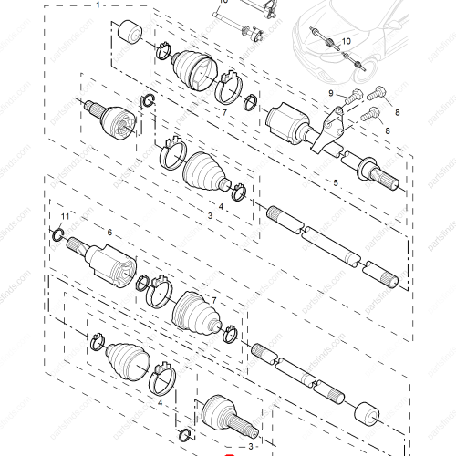 MG Axle Shaft OEM 10094043 FOR  MG GS