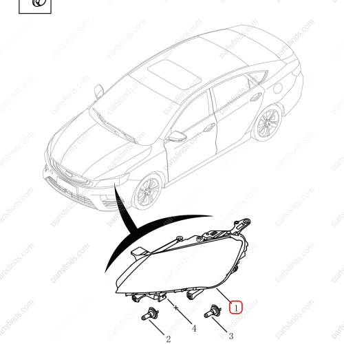 GEELY Headlight OEM 7051023100 / 1118045030 FOR  Binrui