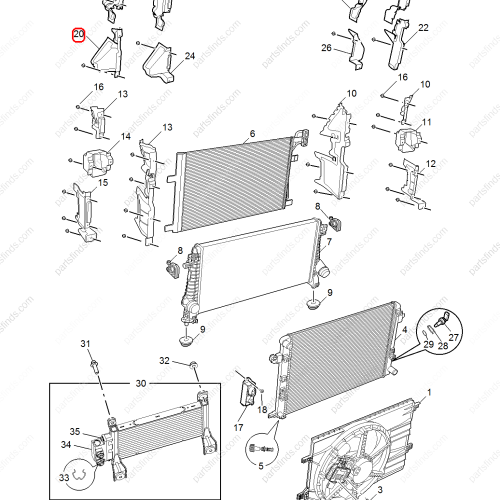 MG Radiator Air Duct OEM 10223709 FOR  MG6