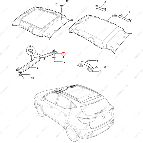 MG Sun visor OEM 10303361ASA FOR  MG ZS RX5