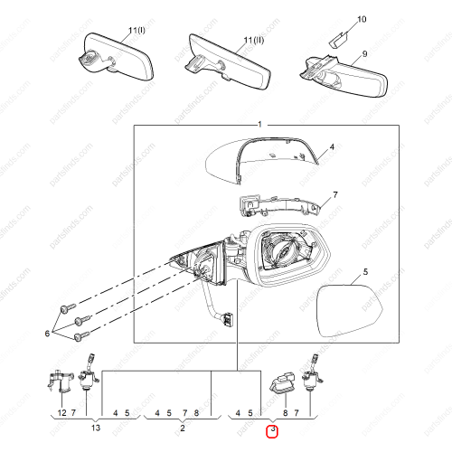 MG Reverse mirror assembly OEM 11220923SPRP FOR  MG HS