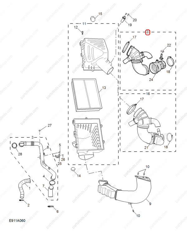 MG Air Intake Hose OEM 10428617 FOR  MG HS