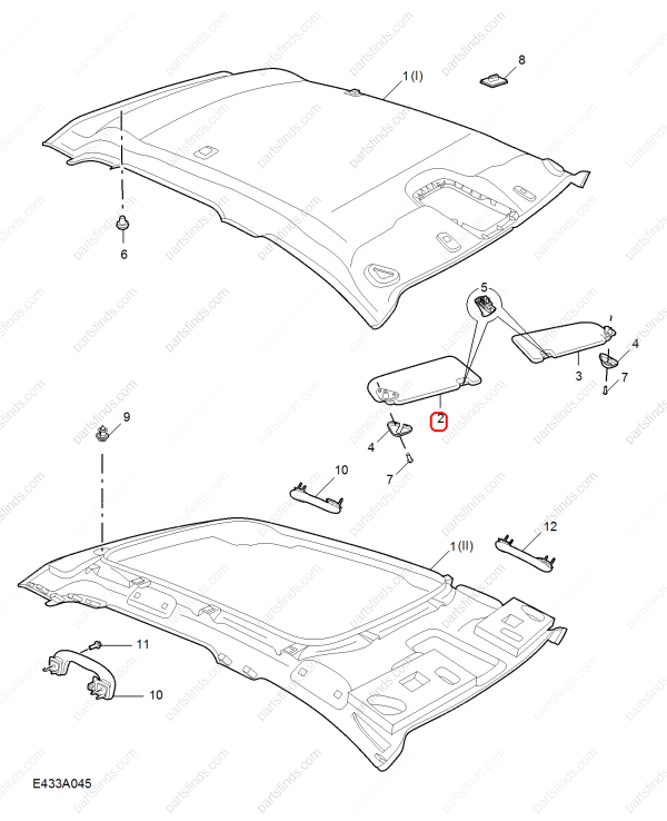 MG Sun visor OEM 10524504AMM FOR MG5