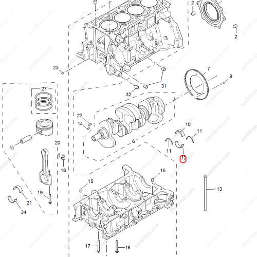 MG Main Bearing OEM 30026286YEL FOR  RX8 MG HS RX5 MG GS