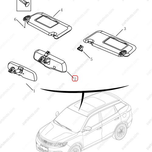 GEELY Interior mirror OEM 6015003800 / 1018054859 FOR  Emgrand X7 Sport