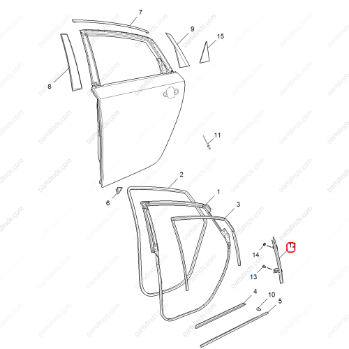 MG Door glass guide rail OEM 10155497 FOR  MG6