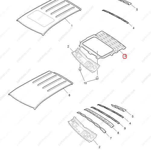 MG PANORAMIC SUNROOF REAR SECTION REPAIR KIT  OEM 10185875 FOR  MG GS